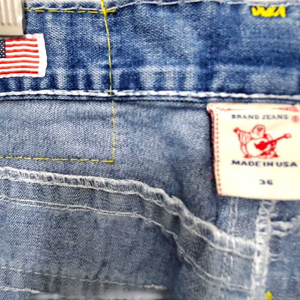 True Religion Men's Ricky Super-T Straight Leg Jeans sz 34 Blue - Picture 7 of 11